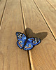 broszki Broszka UNIKAT - ręcznie haftowany, niebieski motyl 8
