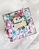 kartki scrapbooking Exploding box na urodziny niebiesko-różowy 2