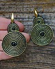 kolczyki soutache Czarno- złote spirale  kolczyki soutache 4