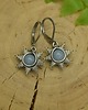 kolczyki wire wrapping Błękitne małe kolczyki słoneczka angelit wire wrapping 1