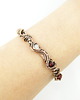 bransoletki wire wrapping Miedziana bransoleta mankietowa z rubinem 6