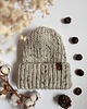 czapki damskie Gruba wełniana czapka oversize z bardzo szerokim wywinięciem - tweed naturalny 1