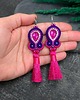 kolczyki soutache Kolczyki sutasz z chwostami fioletowo różowe kolorowe na lato Jolly 1