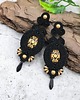 kolczyki soutache Layla czarno złote wieczorowe barokowe długie kolczyki sutasz 2