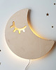 lampy do pokoju dziecka Drewniana lampka nocna Śpiący księżyc 2