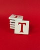 magnesy Ceramiczny magnes, czerwona literka T 1