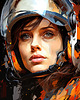 plakaty Portret kosmonautki - Plakat - Druk - Astronauta, Abstrakcja, Loft #2 1
