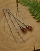 kolczyki wire wrapping Kolczyki przewlekane krople kwarc truskawkowy wire wrapping 2