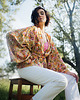 bluzki kimonowe damskie Kimono Yellow Flower SHORT 4