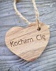breloki Brelok serce z drewna, Kocham Cię 3