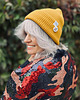 czapki damskie Czapka beanie z bawełny logo kolorowe Miodowa musztarda 7