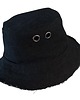kapelusze damskie Bucket hat Z KIESZONKĄ: czarny ze strzępionym brzegiem 2