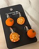 kolczyki z masy plastycznej Zestaw kolczyków mandarynkowych 3w1, mix & match, biżuteria owocowa handmade 2