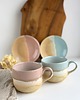 filiżanki Zestaw dla dwojga - 2 duże filiżanki - różowe i niebieskie migdały 4