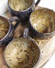kubki Kubek ceramiczny ręcznie robiony z serduszkiem złoto- brązowy 300 ml 2