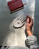 pojemniki na biżuterię Ceramiczna Łapka Handmade na Pierścionki Niebieskie Ciapki 4
