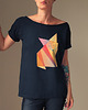 t-shirt damskie Lis origami czarny Oversize 1