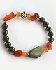 bransoletki z kamieni naturalnych UNIKAT - Piryt surowy, karneol, agat ognisty, hematyt 2