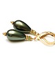 kolczyki pozłacane Kolczyki pozłacane Pearls /green/  2