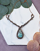kolie Miedziany naszyjnik wire wrapping z turkusem #493 3