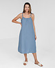 sukienki midi damskie Lniana Sukienka FLORA MIDI dusty blue 5