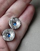 kolczyki wire wrapping Kapsle blue- sztyfty 4