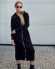 bluza z kapturem damska Długa bawełniana bluza SLIM ZIP 2