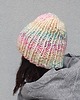 czapki damskie beanie HANDMADE tęcza czapka 1