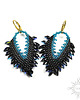 kolczyki - inne Derven, czarnoniebieskie smocze kolczyki, beading 1