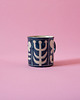 kubki Duży Granatowy Kubek Ceramiczny w Stylu Vintage - Sgraffito, Ceramika 2