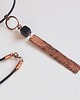 naszyjniki - inne Naszyjnik - wisior z oksydowanej miedzi i rzemienia /5/ handmade rękodzieło 2