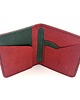 portfele damskie Zielono-czerwony portfel ręcznie uszyty ze skóry garbowanej roślinnie. 4