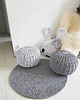 pufy do siedzenia Pufa beżowa bawełniana okrągła handmade 2