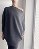 bluza bez kaptura damska Bluza oversize długi Nietoperz jasnoszary melanż pikowany 7