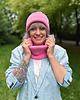 czapki damskie Czapka beanie z bawełny logo kolorowe Różowy 4