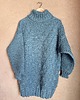 swetry męskie Ręcznie dziergany sweter z golfem z wełny jaka, kolor denim 5