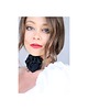 chokery Czarny  jedwabny choker róża 1