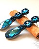 kolczyki swarovski Bermuda Blue, kolczyki z kryształami Swarovski 3