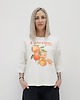 t-shirt damskie Bawełniana bluzka z pomarańczami o luźnym kroju z rękawem 3/4 2
