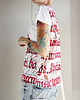 t-shirt damskie Kaligrafia czerwona fullprint Biały Oversize 1