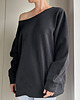 bluza bez kaptura damska Gruby Oversize Kreska Tył Czarna Max Z 4