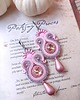 kolczyki soutache Millie Pink kolczyki sutasz różowe małe 2