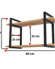regały i półki Półka na Ścianę Wisząca 60 cm Loft Dąb Złoty Regał Nowoczesna Ścienna 4