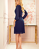 sukienki midi damskie 313-6 ISABELLE Plisowana sukienka - GRANATOWA 1