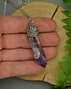 wisiory Wisiorek talizman duży surowy ametyst wire wrapping 5