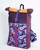 plecaki Fioletowy plecak damski w kwiaty PURPUROW FUZJA 2