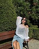swetry damskie  Cienki sweter z moheru, delikatny sweter, lekki sweter oversize 1