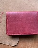 portfele męskie Czerwony portfel ze skóry na karty ręcznie uszyty. 2
