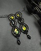 kolczyki soutache Czarne kolczyki sutasz z opalizującymi kryształami 1