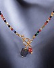 chokery WYSYŁKA 24h : Agat jesienny : naszyjnik z karneolem i turmalinem 1